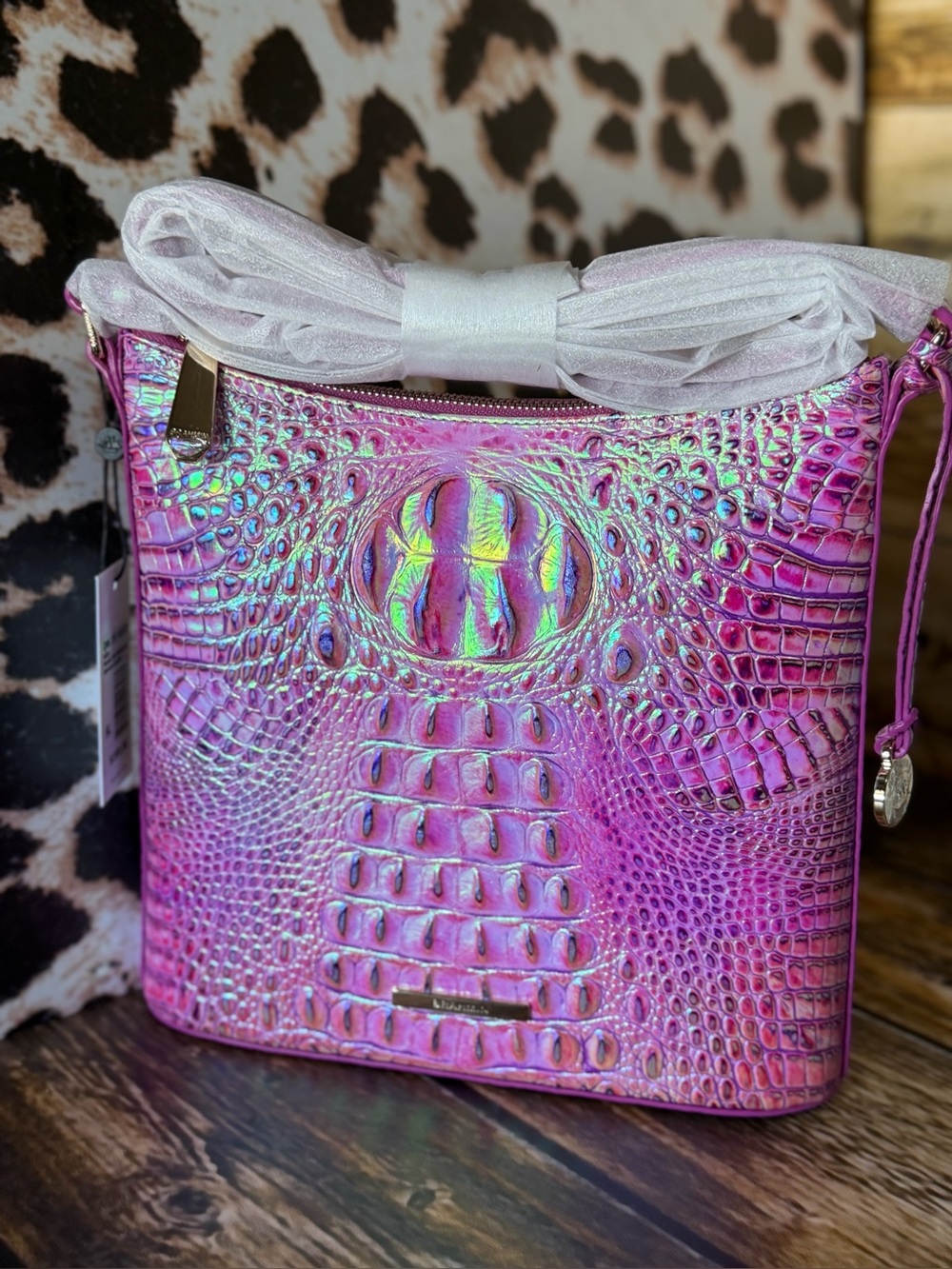FIRM PERFECT EYE Brahmin Katie PURPLE IRIS crossbody NWT Iridescent Glow